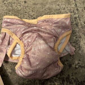 Pink and Yellow Dog Diaper-Large